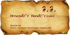 Hrncsár Honóriusz névjegykártya